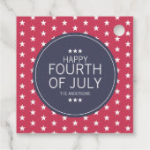 Klassieke rode sterren vierde juli onafhankelijkhe bedankjes labels (Achterkant)