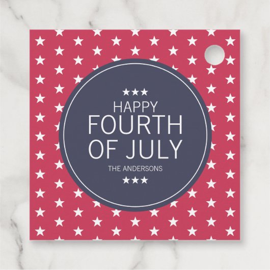 Klassieke rode sterren vierde juli onafhankelijkhe bedankjes labels (Achterkant)