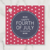 Klassieke rode sterren vierde juli onafhankelijkhe bedankjes labels (Voorkant)