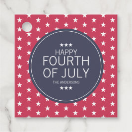 Klassieke rode sterren vierde juli onafhankelijkhe bedankjes labels