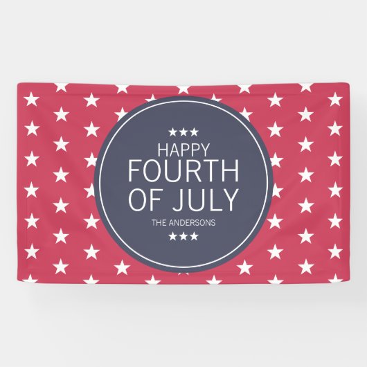 Klassieke rode sterren vierde juli onafhankelijkhe spandoek (Horizontaal)