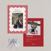 Klassieke rode streep foto kerstkaart