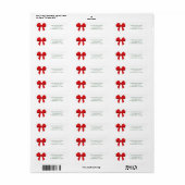 Klassieke Rode Strik Kerst Retouradreslabels Etiket (Full Sheet)