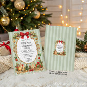 Klassieke Rode Strik Kerstfeest Kaart