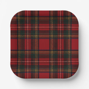 Klassieke rode tartan geruite bord