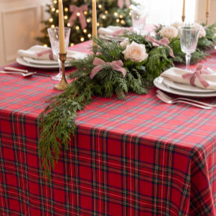 Klassieke rode tartan geruite kersttafelkleed tafelkleed