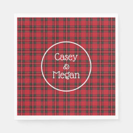 Klassieke rode tartan geruite papieren servet