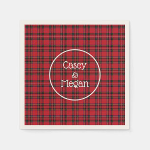Klassieke rode tartan geruite papieren servet