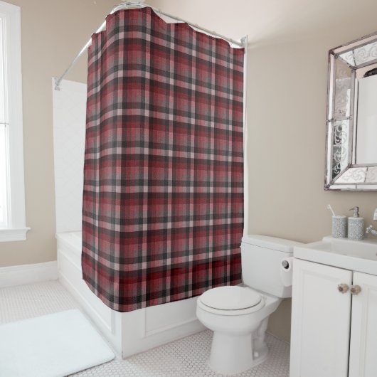 Klassieke rode Tartan Plaid. Douchegordijn (In situ)