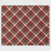 Klassieke Rode Tartan Plaid Kerstvakantie Cadeaupapier (Vlak)