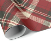 Klassieke Rode Tartan Plaid Kerstvakantie Cadeaupapier (Rol Hoek)