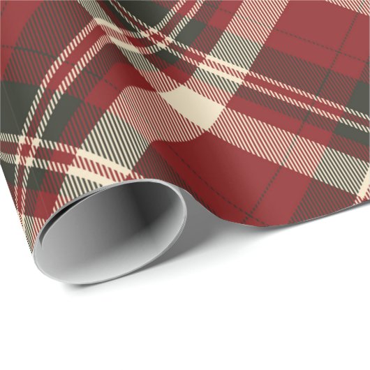 Klassieke Rode Tartan Plaid Kerstvakantie Cadeaupapier (Rol Hoek)