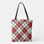 Klassieke rode tartan ruit tote bag (Achterkant)