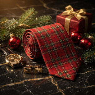 Klassieke Rode Tartan Schotse Ruit Stropdas