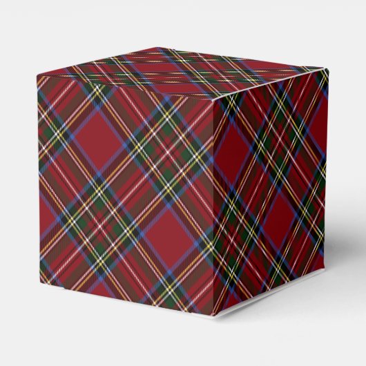 Klassieke rode tartan vakantie bedankdoosjes (Achterkant)