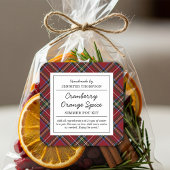 Klassieke Rode Tartan Vakantie Simmer Pot Vierkante Sticker