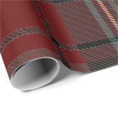 Klassieke Rode Traditionele Kerst - Plaid Stripe Cadeaupapier (Rol Hoek)