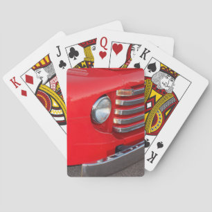 Klassieke rode truck koplicht pokerkaarten