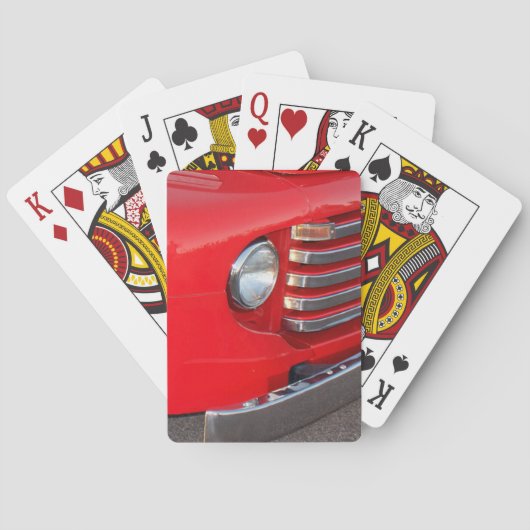 Klassieke rode truck koplicht pokerkaarten (Achterkant)