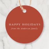 Klassieke Rode Vakantie Handgemaakte Baking Gift Bedankjes Labels (Achterkant)