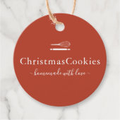 Klassieke Rode Vakantie Handgemaakte Baking Gift Bedankjes Labels (Voorkant)