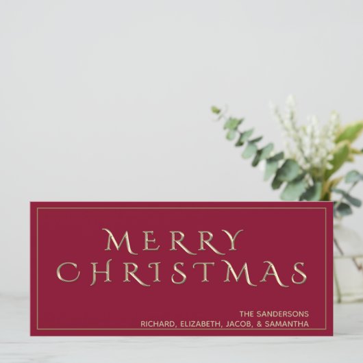 Klassieke rode vrolijke kerst aangepaste metallic (Staand voorkant)