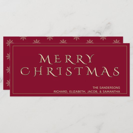 Klassieke rode vrolijke kerst aangepaste metallic (Voorkant / Achterkant)