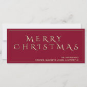 Klassieke rode vrolijke kerst aangepaste metallic (Voorkant)