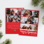 Klassieke Rode Vrolijke Kerstmis Verticaal 6 Foto Feestdagenkaart<br><div class="desc">Vier het seizoen met deze unieke, klassieke rode Merry Christmas verticaal 6 foto vakantiekaart met een vleugje charme. Het minimalistische ontwerp toont een elegant rood-wit kleurenpalet, dat de gezellige sfeer van de winter oproept. De moderne en leuke aantrekkingskracht, gecombineerd met de traditionele formulering, creëer vormen een perfecte balans tussen stoutmoedigheid...</div>
