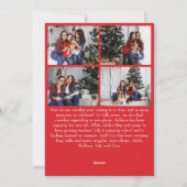 Klassieke Rode Vrolijke Kerstmis Verticale Tien Fo Feestdagenkaart (Achterkant)