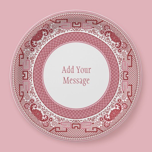 Klassieke Rode Wilg Papier Borden Papieren Bordje