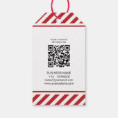 Klassieke Rode Witte Bloembessen Xmas Cadeaulabel (Achterkant)
