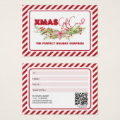 Klassieke Rode Witte Bloembessen Xmas Gift Kaart (Voorkant /achterkant)