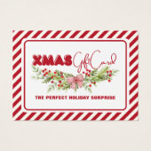 Klassieke Rode Witte Bloembessen Xmas Gift Kaart (Voorkant)