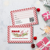 Klassieke Rode Witte Bloembessen Xmas Gift Kaart