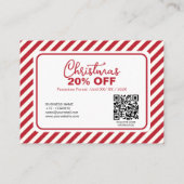 Klassieke Rode Witte Bloembessen Xmas Kortingskaartje (Achterkant)