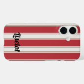 Klassieke rode, witte en Mocha Muizenstrepen Case-Mate iPhone Case (Achterkant (horizontaal))