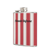 Klassieke rode, witte en Mocha Muizenstrepen Heupfles (Links)