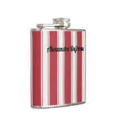 Klassieke rode, witte en Mocha Muizenstrepen Heupfles (Rechts)