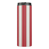 Klassieke rode, witte en Mocha Muizenstrepen Thermosbeker (Achterkant)