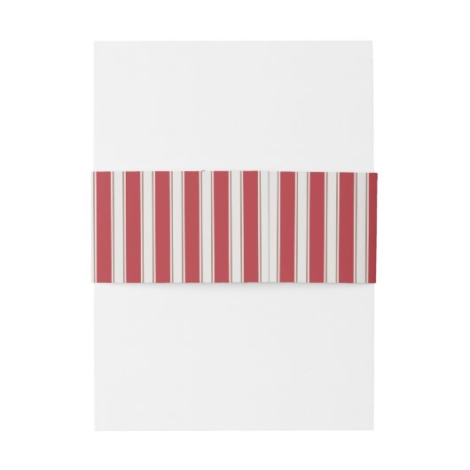 Klassieke rode, witte en Mocha Muizenstrepen Uitnodigingen Wikkel (Achterkant Voorbeeld)