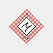 Klassieke Rode Witte Gingham Ants BBQ Picnic Party Servet (Hoek)
