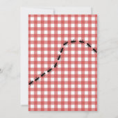 Klassieke Rode Witte Gingham Mieren BBQ Picknick F Kaart (Achterkant)
