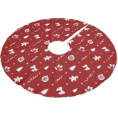 Klassieke Rode & Witte Kerst Gingerbread Kerstboom Rok (Gekanteld)