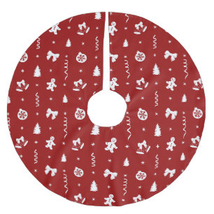 Klassieke Rode & Witte Kerst Gingerbread Kerstboom Rok