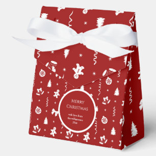Klassieke Rode & Witte Kerststol Kerstmis Bedankdoosjes