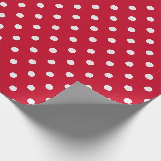 Klassieke rode witte poladot cadeaupapier (Hoek)
