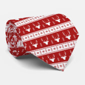 Klassieke rode witte rendierwinter Kerstmis Stropdas (Opgerold)