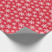 Klassieke rode witte sneeuwvlok cadeaupapier (Hoek)