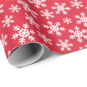 Klassieke rode witte sneeuwvlok cadeaupapier (Rol Hoek)